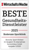 Wirtschaftswoche Beste Gesundheitsdienstleister Bodensee-Sportklinik 2025